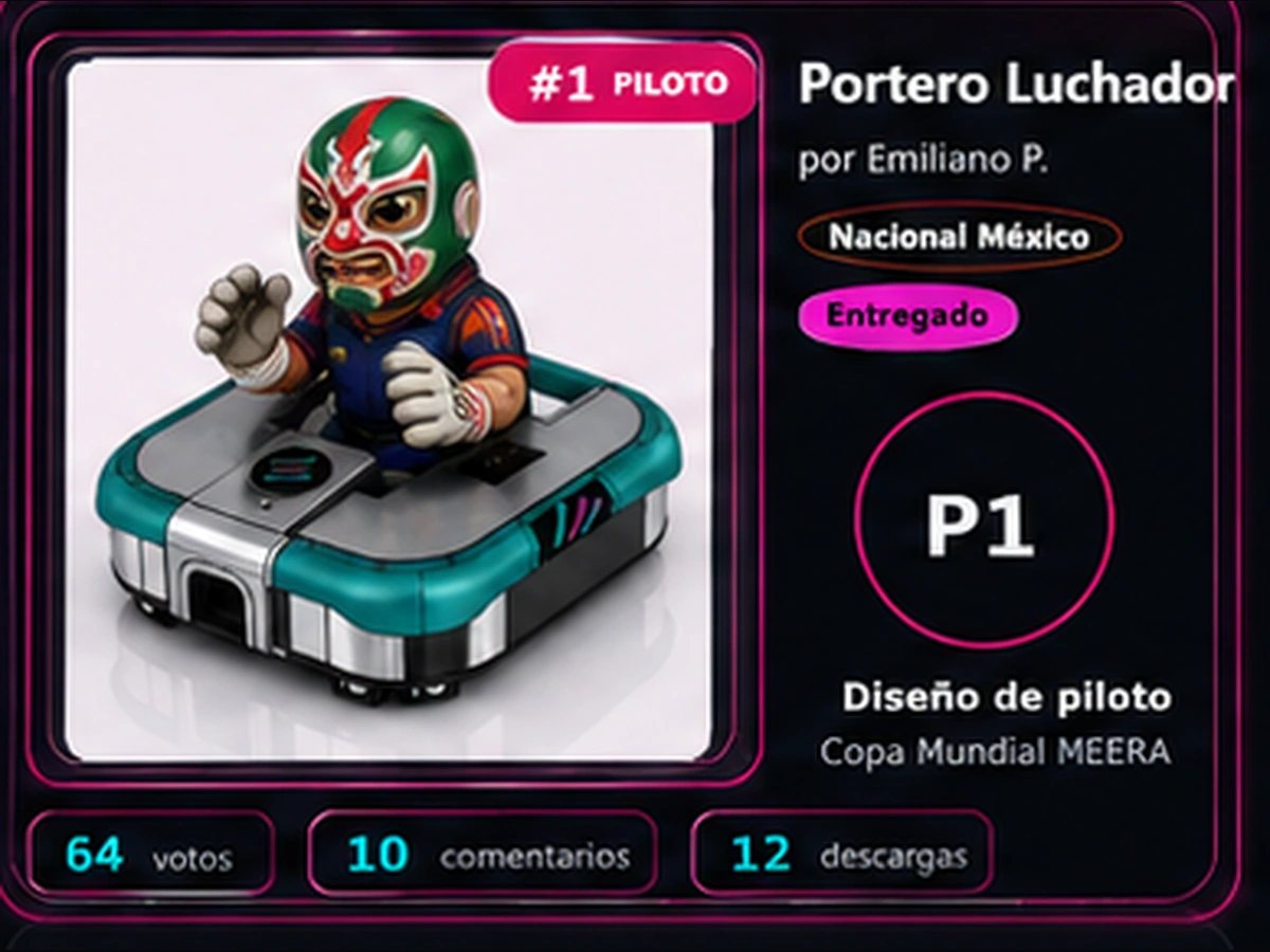 Entrega Portero Luchador para la Copa Mundial MEERA México